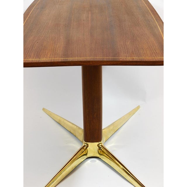 Brass and Walnut Coffee Table attributed to Oswald Haerdtl for Hagenauer, Vienna, Austria, 1950s For Sale - Image 17 of 18