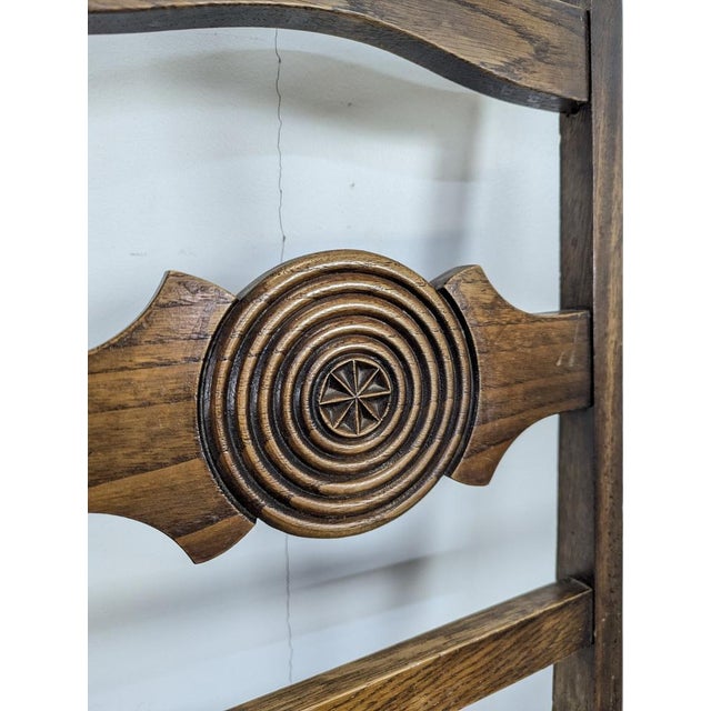 Brown Brutalist Oak Chairs in the style of Dudouyt, Set of 5 For Sale - Image 8 of 11