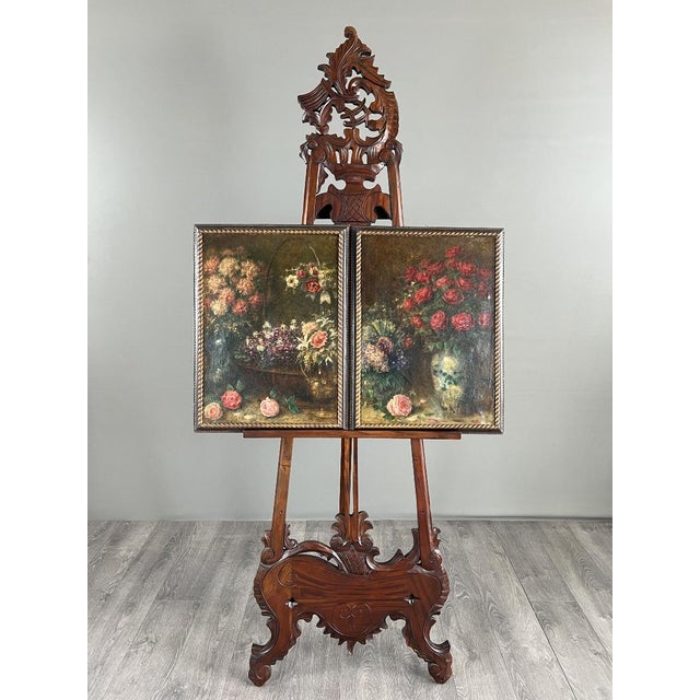 Angelo Zoffoli, Pair of Still Lifes with Flowers, 1800s, Oil on Canvas For Sale - Image 13 of 13