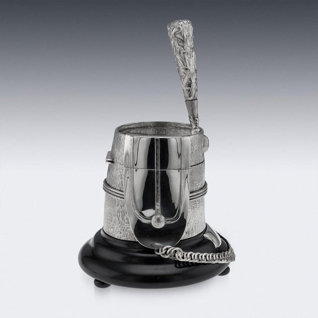 Antique Edwardian Silver Regimental Table Snuff Mull, 1908 For Sale - Image 6 of 17