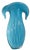 Art Glass Aqua Blue Vase Crescent Clam Lip Fluted Vase For Sale - Image 13 of 17