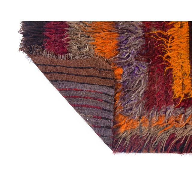 Mid 20th Century Vintage Decorative Turkish Tulu Rug For Sale - Image 5 of 6