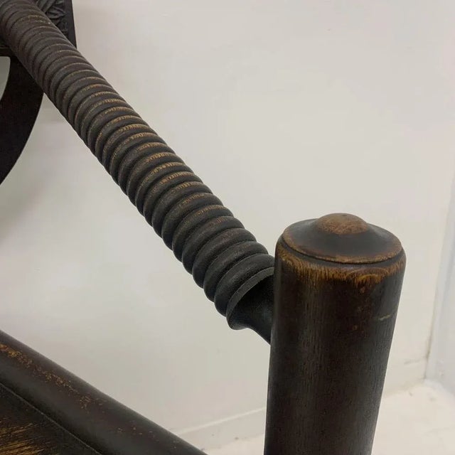 Brown Swedish Munk Tripod Armchair in Oak, 1960s For Sale - Image 8 of 13