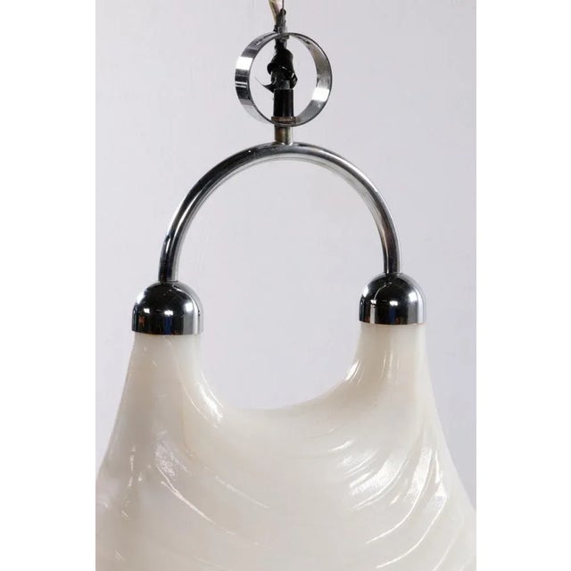 1970s Vintage Space Age White Hanging Lamp, 1970 For Sale - Image 5 of 7
