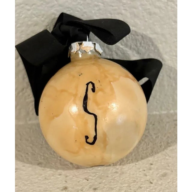 Tan Collectors Original Artist’s 3.5” Round Christmas Ornament by Don Shearer, Signed & Dated 2005 For Sale - Image 8 of 12