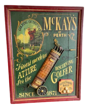 Vintage Wooden Wall Sign from Mckays of Perth Golfing