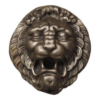 Circa 1920s French Cast Iron Lion Fountain Feature, Spout For Sale
