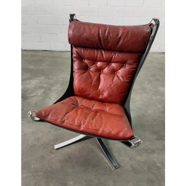 Vatne Møbler Falcon Lounge Chair attributed to Sigurd Ressell for Vatne Møbler, 1970s For Sale - Image 4 of 8