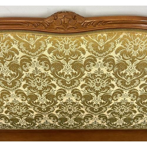 Wood Vintage French Louis XVI Style Double Bed Frame with Carved Headboard For Sale - Image 7 of 11