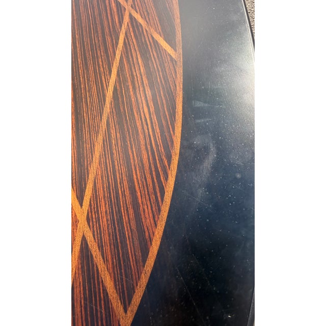 Late 20th Century Neoclassical Zebrawood Inlaid Ebonized Dining Table, Attributed to Ralph Lauren for Henredon For Sale - Image 16 of 18