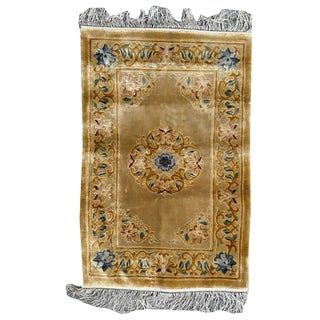 Small Vintage Chinese Silk Rug, 1990s For Sale