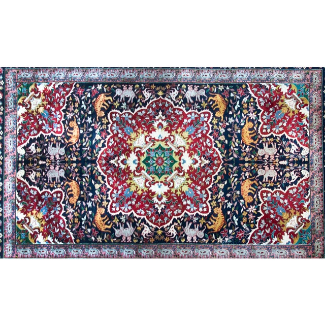 Navy Blue Early 20th Century Persian Tabriz Rug For Sale - Image 8 of 15