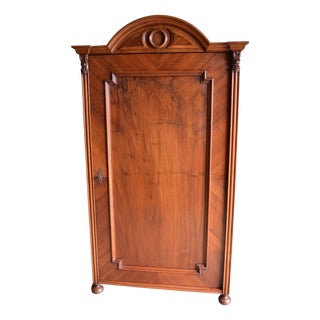 Art Deco Mahogany 1-Door Arch Cabinet For Sale