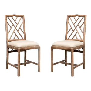 Pair of Regency Faux Bamboo Side Chairs