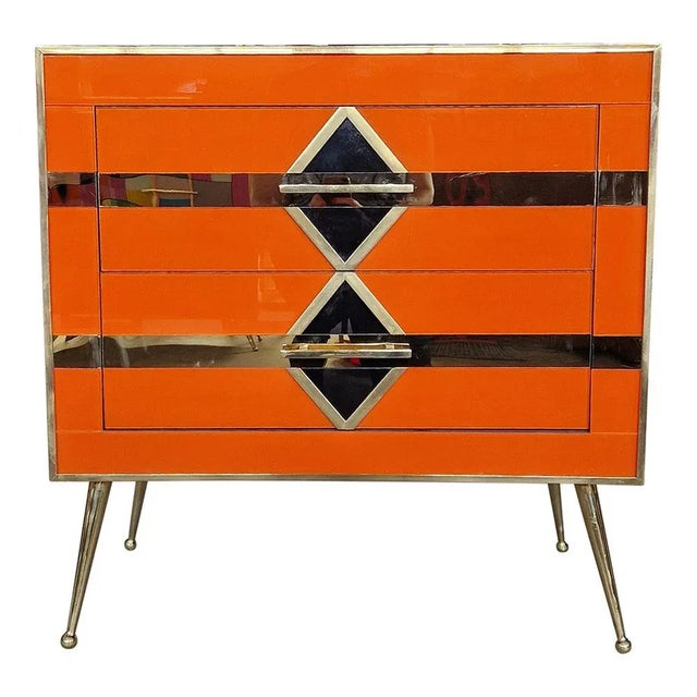 Colored Glass Bedside Table, 1980s For Sale - Image 10 of 10