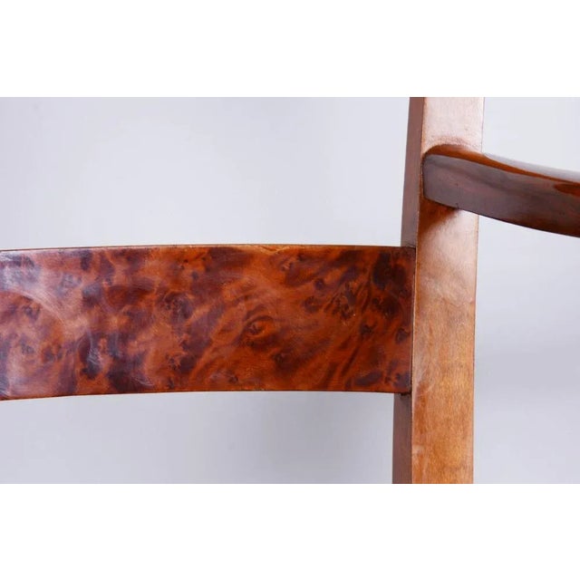 Set of Art Deco Brown Beech Armchairs, 1920s For Sale - Image 3 of 7