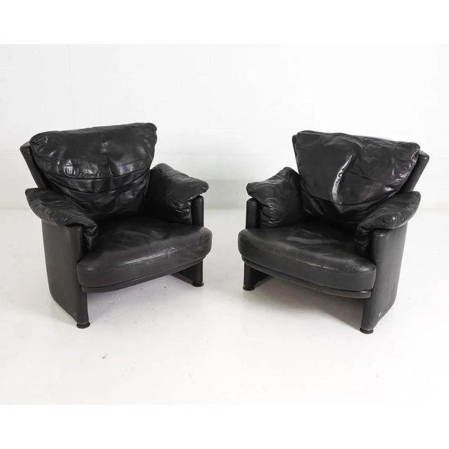 Rolf Benz Pair Rolf Benz Modern Leather Lounge Chairs For Sale - Image 4 of 11
