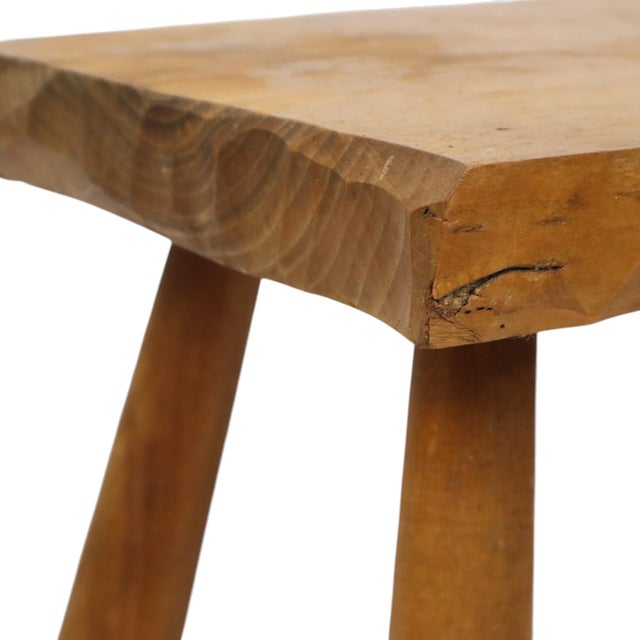 Brutalist Rustic Wood Milking Stool, 1950s For Sale - Image 14 of 18