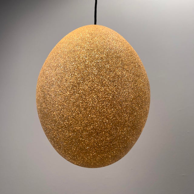 Gray Drop-Shaped Pendant Lamp in Plastic Granules, Germany, 1970s For Sale - Image 8 of 9