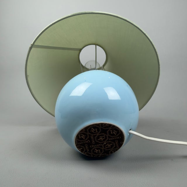 Da Vinci Blue Polka Dot Ceramic Sphere Table Lamp, 1970s For Sale - Image 10 of 14