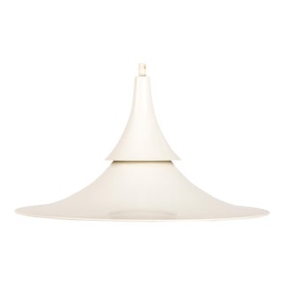 Danish White Fluted Pendant Lamp For Sale