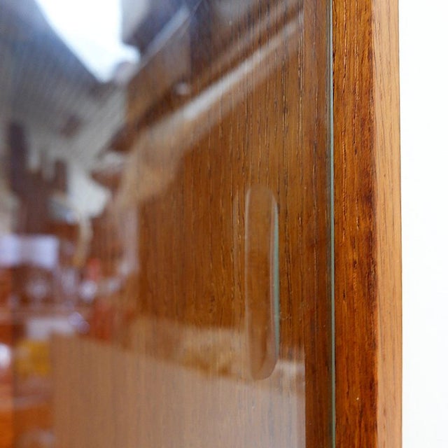 Wood Tall Mid-Century Glazed Bookcase, 1960s For Sale - Image 7 of 15