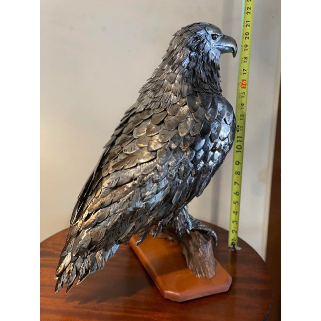 Eagle Sculpture in Metal, 2023 Sculptured Eagle by Joseph P. Calkins symbolizing strength and freedom. This piece adds a...