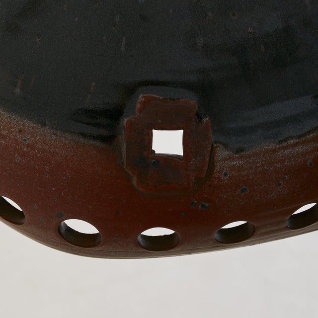 Ceramic Danish Maroon Ceramic Pendant Light, 1960s For Sale - Image 7 of 9