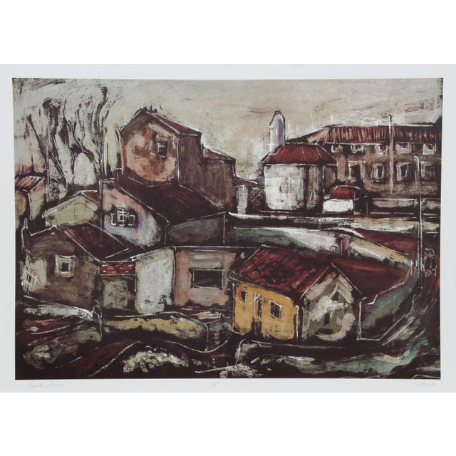 Impressionist Bogdan Grom, Rustic Scene, Lithograph For Sale - Image 3 of 3