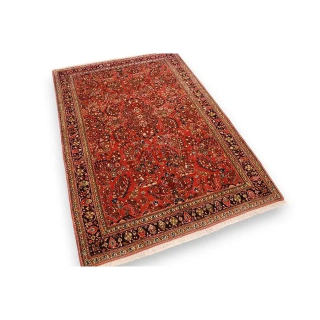 Antique Middle Eastern Hand-Knotted Sarough Rug For Sale - Image 10 of 10
