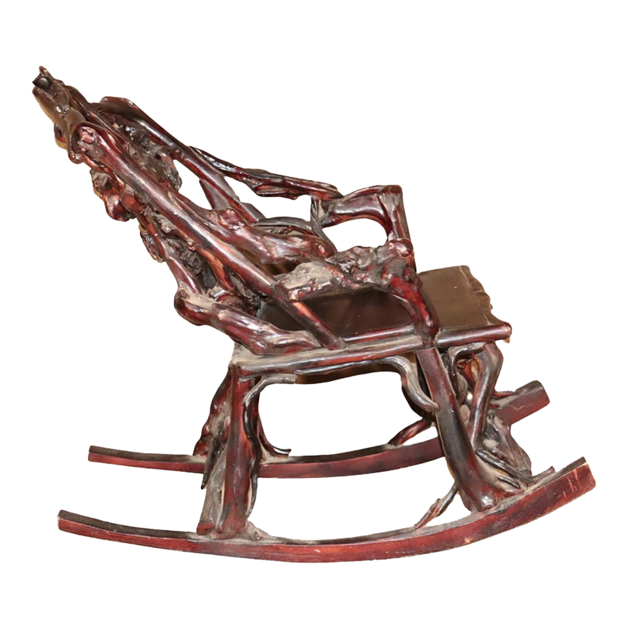 家具 Japanese vintage Akita woodwork Rocking chair with attractive taste and beautiful form (armchair, itaza chair, swing chair, vintage) Japanese Root Rocking Chair | Chairish