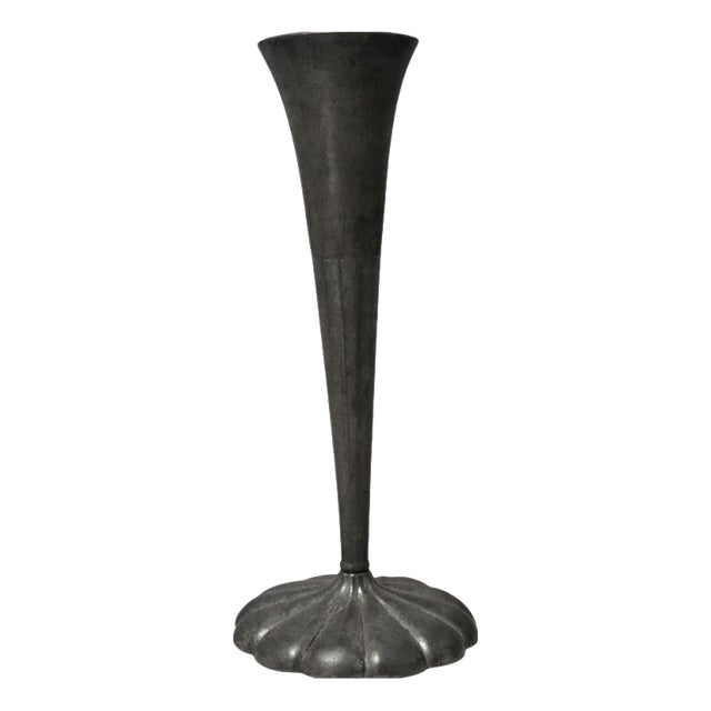 Art Deco Danish Pewter Trumpet Vase attributed to Just Andersen, 1930s For Sale