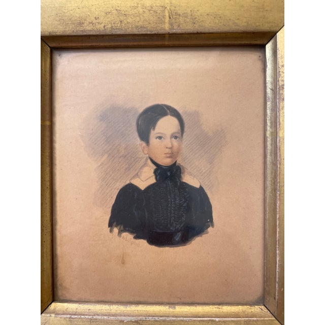 Victorian 19th Cent Framed Continental Study of a Boy Portrait For Sale - Image 3 of 7