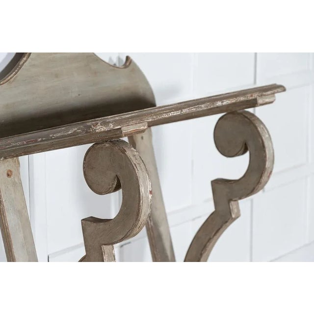 Circa 1890 19th century French painted shop table / console. Measures: W86 x D52 x H104 cm.