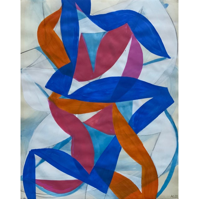 Contemporary Abstract Gouache on Arches Paper "22f3a-2022" by Alain Clément For Sale - Image 4 of 4