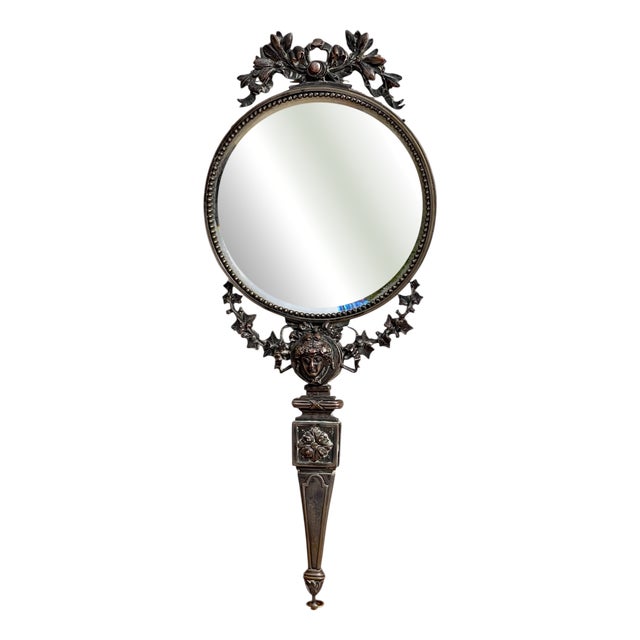 Silver-Plated Bronze Hand Mirror by F. Barbedienne For Sale