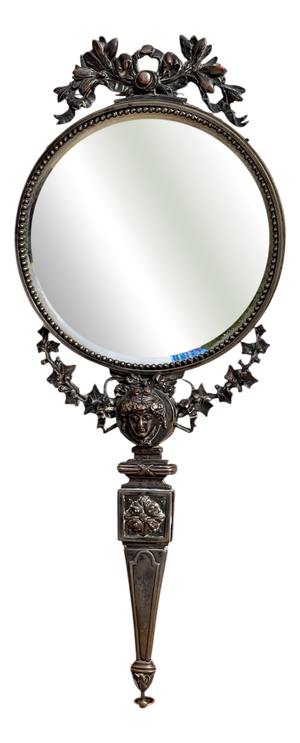 Silver-Plated Bronze Hand Mirror by F. Barbedienne