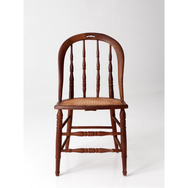 Antique Windsor Bow Back Chair With Cane Seat For Sale - Image 9 of 17