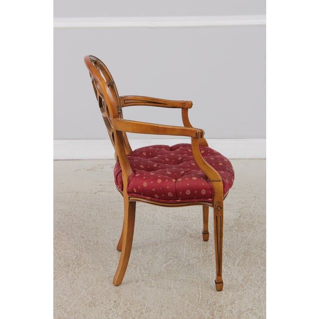 Vintage Mahogany Federal Style Spiderback Armchair For Sale - Image 4 of 16