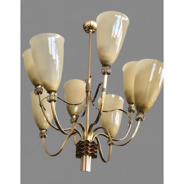 Not Yet Made - Made To Order Solid Brass Chandelier – 8 Light Scandinavian Modern Sputnik Fixture For Sale - Image 5 of 9