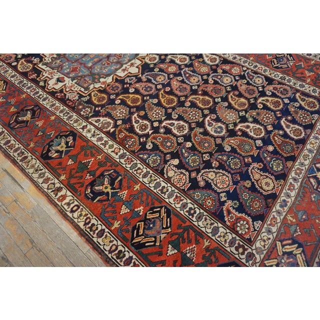 Wonderful Red and Black Color With Paisley Pattern Antique Caucasian Karabagh Rug For Sale - Image 9 of 12