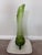 Vintage MCM , L E Smith Diamond Butt 3 Wheel Green Swung Vase in extremely beautiful emerald green color. It features a...