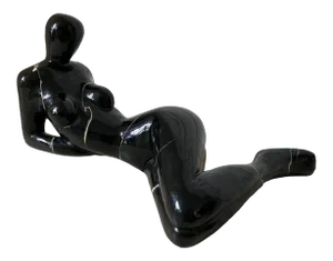 1970s Large Art Deco Revival/ Postmodern Reclining Woman Sculpture