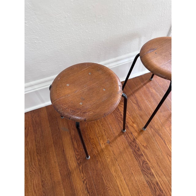 Arne Jacobsen Pair of 1960s Arne Jacobsen Style Danish Teak Stacking Stools For Sale - Image 4 of 13