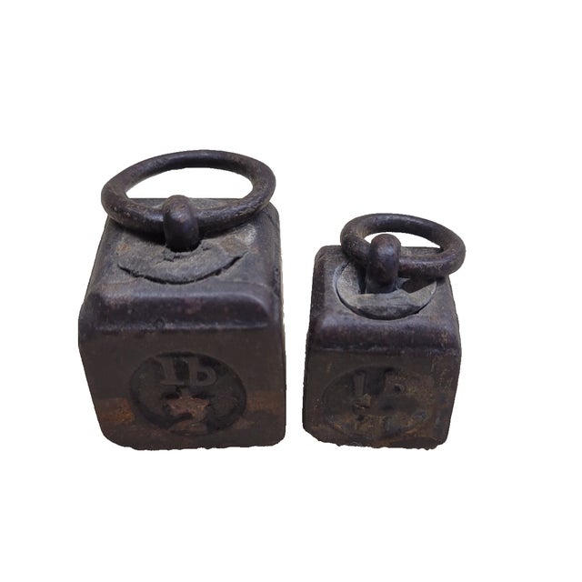 Antique English Cast Iron Scale Weights — Set of 7 Victorian Paperweights For Sale - Image 14 of 15