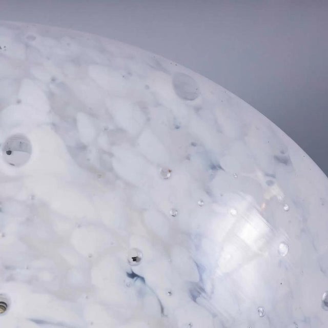 Large White Mottled Goto Glass Pendant Lamp, 1950 For Sale - Image 8 of 10