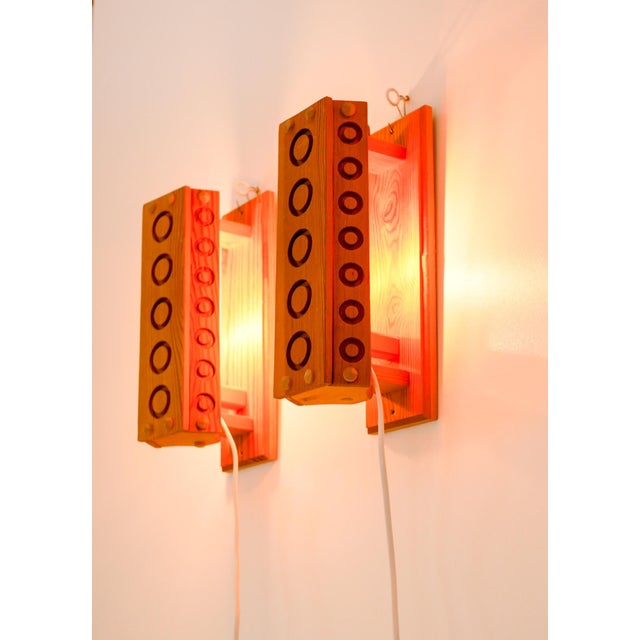 Mid-Century Modern Pine Wall Sconces from Vemdalia, Sweden, 1975, Set of 2 For Sale - Image 6 of 14