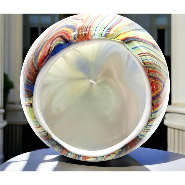 Murano Multicolor Striped Cased Glass Vase, 1960s For Sale - Image 6 of 18