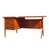 Teak Boomerang Writer's Desk With Floating Drawer Bank and Front Display | Mid Century Atomic in the Style of Kai Kristiansen For Sale - Image 10 of 12