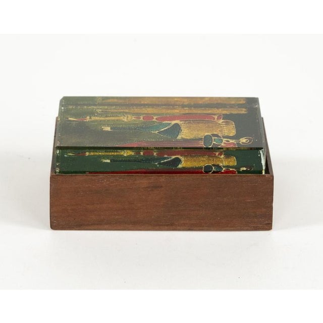 Fontana Arte Mid-Century Box in Wood and Art Glass attributed to Erwin Burger for Fontana Arte, Italy, 1950s For Sale - Image 4 of 18